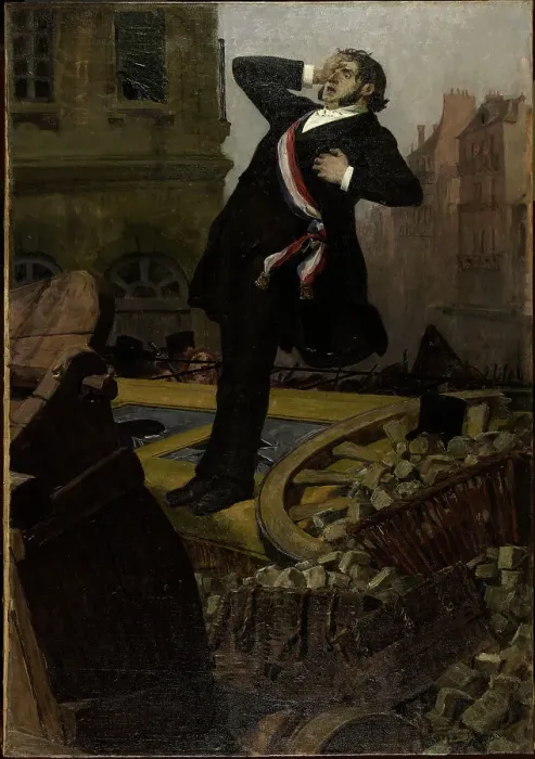 Framed Print : Mort du député Alphonse Baudin le 3 décembre 1851, 1902. Creator: Jean-Paul Laurens