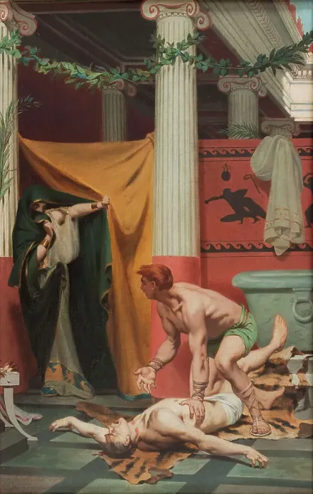 Framed Print : Mort de l'empereur Commode, 1879. Creator: Fernand Pelez Framed Print : Mort de l'empereur Commode, 1879. Creator: Fernand Pelez