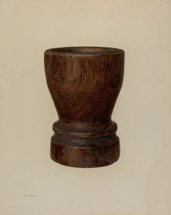 Framed Print : Mortar, c. 1940. Creator: Hester Duany Framed Print : Mortar, c. 1940. Creator: Hester Duany