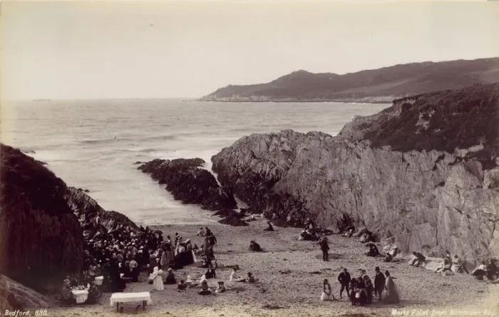 Framed Print : Morte Point from Barricane Bay, 1870s. Creator: Francis Bedford Framed Print : Morte Point from Barricane Bay, 1870s. Creator: Francis Bedford