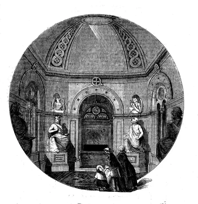 Framed Print : Mortuary Chapel in Memory of Assheton Smith, Esq. at Tedworth, Wilts, 1858. Creator: Harvey Orrin Smith Framed Print : Mortuary Chapel in Memory of Assheton Smith, Esq. at Tedworth, Wilts, 1858. Creator: Harvey Orrin Smith