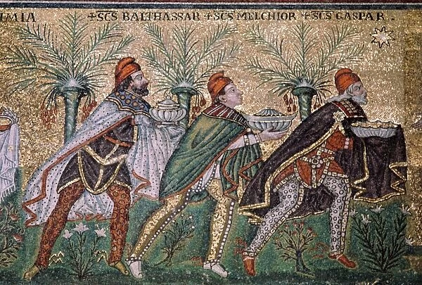 Mosaic of the adoration of the magi, 6th century
