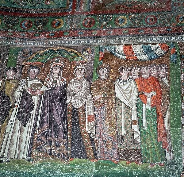 Mosaic of the Empress Theodora and her court, 6th century