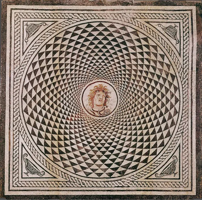 Framed Print : Mosaic Floor with Head of Medusa, about A.D. 115-150. Creator: Unknown Framed Print : Mosaic Floor with Head of Medusa, about A.D. 115-150. Creator: Unknown