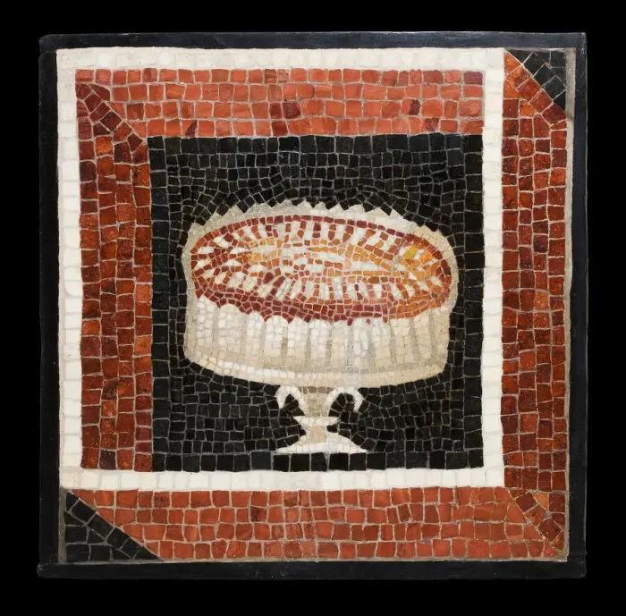 Framed Print : Mosaic Floor Panel Depicting an Almond Cake, 2nd century. Creator: Unknown Framed Print : Mosaic Floor Panel Depicting an Almond Cake, 2nd century. Creator: Unknown