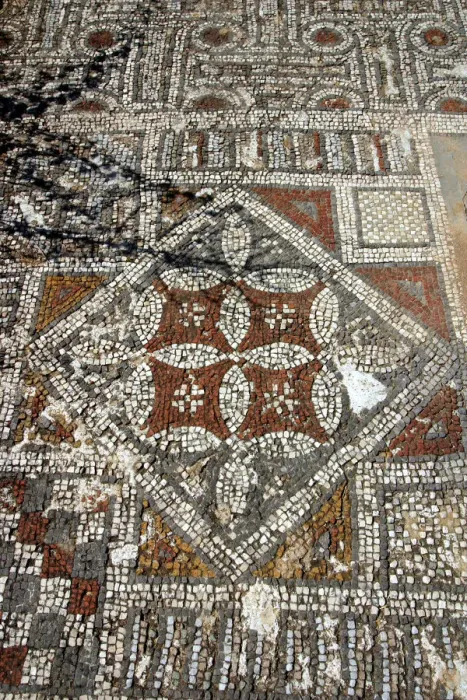 Framed Print : Mosaic floor, ruins of the Basilica of Ayia Trias, Famagusta, North Cyprus Framed Print : Mosaic floor, ruins of the Basilica of Ayia Trias, Famagusta, North Cyprus