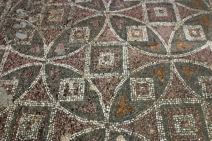 Framed Print : Mosaic floor, ruins of the Basilica of Ayia Trias, Famagusta, North Cyprus Framed Print : Mosaic floor, ruins of the Basilica of Ayia Trias, Famagusta, North Cyprus