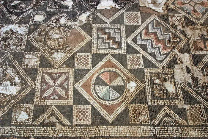 Framed Print : Mosaic floor, ruins of the Basilica of Ayia Trias, Famagusta, North Cyprus Framed Print : Mosaic floor, ruins of the Basilica of Ayia Trias, Famagusta, North Cyprus