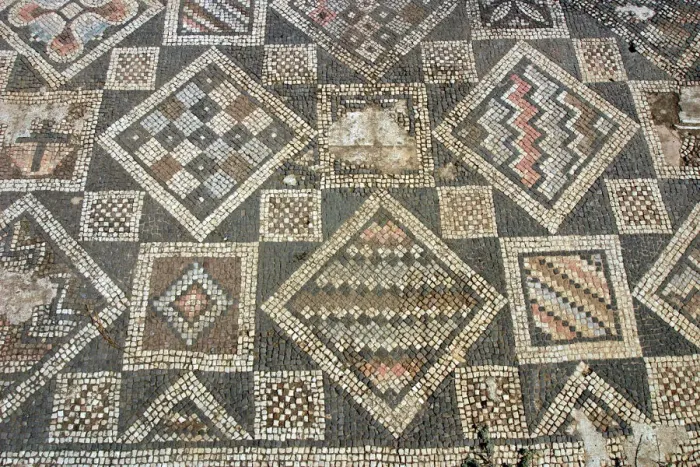 Framed Print : Mosaic floor, ruins of the Basilica of Ayia Trias, Famagusta, North Cyprus Framed Print : Mosaic floor, ruins of the Basilica of Ayia Trias, Famagusta, North Cyprus