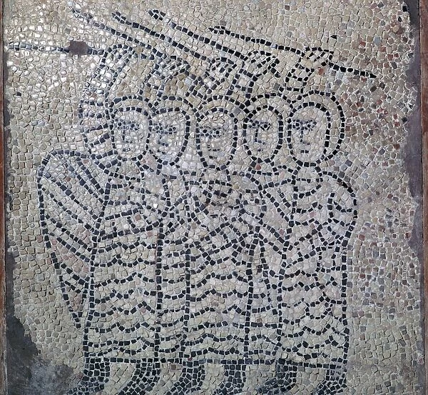 Mosaic of Frankish soldiers of the fourth crusade, 13th century