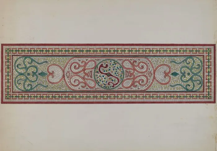 Framed Print : Mosaic Pattern in Doorstep, c. 1936. Creator: Ellen Duncan Framed Print : Mosaic Pattern in Doorstep, c. 1936. Creator: Ellen Duncan