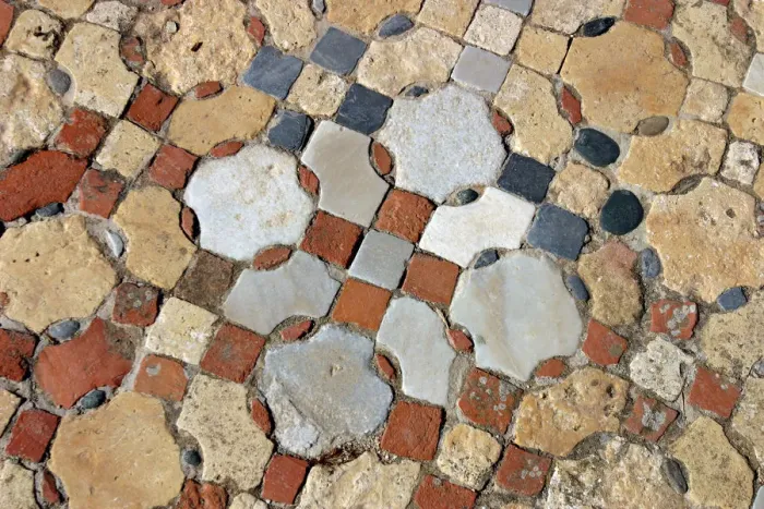 Framed Print : Mosaic pavement, Basilica of Ayios Philion, Dipkarpaz (Rizokarpaso), North Cyprus