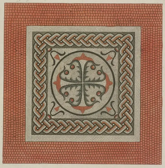 Framed Print : Mosaic pavement from the British Museum, Holborn, London, 1812 Framed Print : Mosaic pavement from the British Museum, Holborn, London, 1812