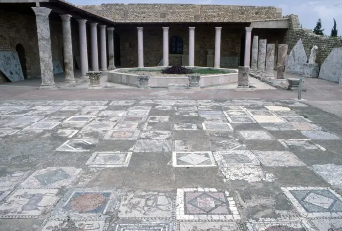 Framed Print : Mosaic at the Roman Villas, Carthage, Tunisia, c2nd-3rd century Framed Print : Mosaic at the Roman Villas, Carthage, Tunisia, c2nd-3rd century