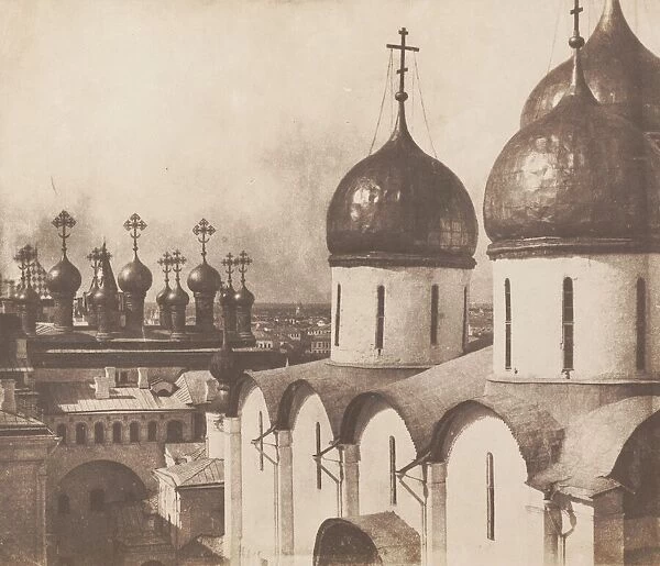 Moscow, Domes of Churches in the Kremlin, 1852. Creator: Roger Fenton