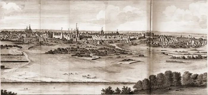 Framed Print : Moscow (From: Voyages par la Moscovie, en Perse, et aux Index orientales). Artist: Bruijn, Cornelis de (1652-1727) Framed Print : Moscow (From: Voyages par la Moscovie, en Perse, et aux Index orientales). Artist: Bruijn, Cornelis de (1652-1727)