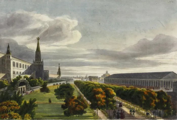 Framed Print : Moscow Manege and Alexander Garden, 1825 Framed Print : Moscow Manege and Alexander Garden, 1825