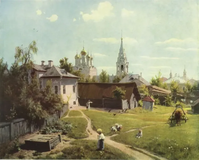 Framed Print : Moscow Patio, 1878, (1965). Creator: Vasilij Dmitrievic Polenov Framed Print : Moscow Patio, 1878, (1965). Creator: Vasilij Dmitrievic Polenov