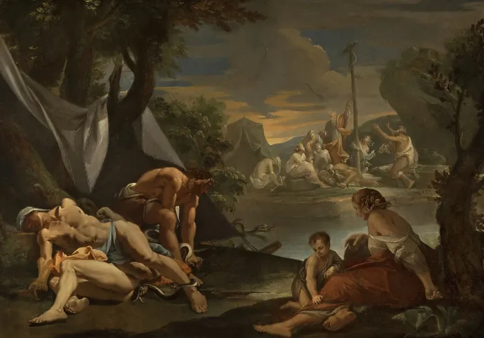 Framed Print : Moses and the Brazen Serpent. Creator: Chaperon, Nicolas (1612-1656) Framed Print : Moses and the Brazen Serpent. Creator: Chaperon, Nicolas (1612-1656)