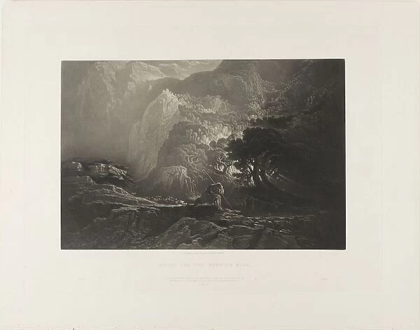 Moses and the Burning Bush, from Illustrations of the Bible, 1833. Creator: John Martin