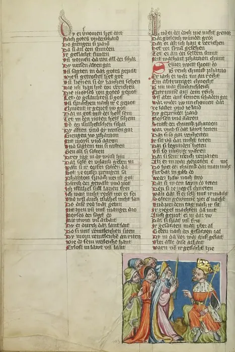 Framed Print : Moses and the Elders before Pharaoh; Weltchronik, about 1400-1410. Creator: Unknown Framed Print : Moses and the Elders before Pharaoh; Weltchronik, about 1400-1410. Creator: Unknown
