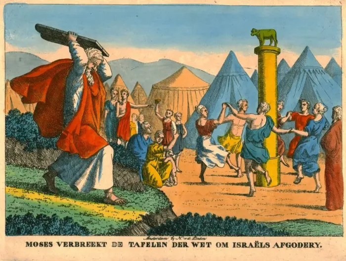 Framed Print : Moses and the Israelites Idolatry. Creator: N v d Linden Framed Print : Moses and the Israelites Idolatry. Creator: N v d Linden