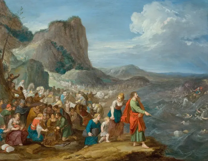 Framed Print : Moses parting the waters of the Red Sea, First Half of 17th cen.. Creator: Jordaens, Hans III (1590-1643) Framed Print : Moses parting the waters of the Red Sea, First Half of 17th cen.. Creator: Jordaens, Hans III (1590-1643)