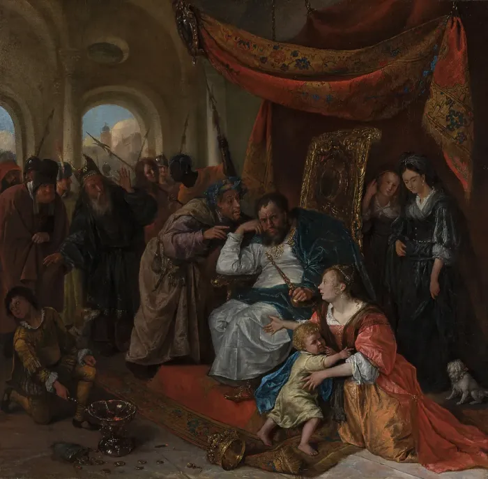 Framed Print : Moses and Pharaoh's Crown, c1650-1679. Creator: Jan Steen Framed Print : Moses and Pharaoh's Crown, c1650-1679. Creator: Jan Steen