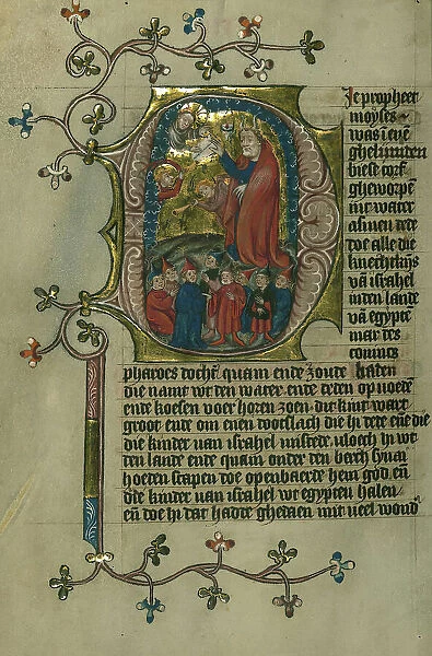 Moses Receives the Ten Commandments, 1400-1404. Creator: Unknown