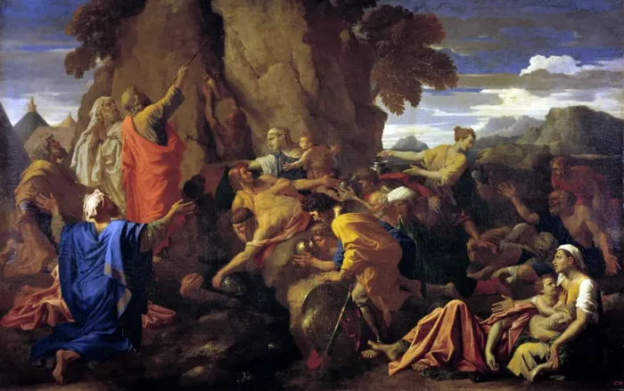 Framed Print : Moses Striking the Rock, 1649. Artist: Nicolas Poussin Framed Print : Moses Striking the Rock, 1649. Artist: Nicolas Poussin