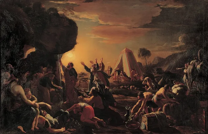 Framed Print : Moses Striking Water from the Rock, 1642. Creator: Perrier, Francois (1590-1650) Framed Print : Moses Striking Water from the Rock, 1642. Creator: Perrier, Francois (1590-1650)