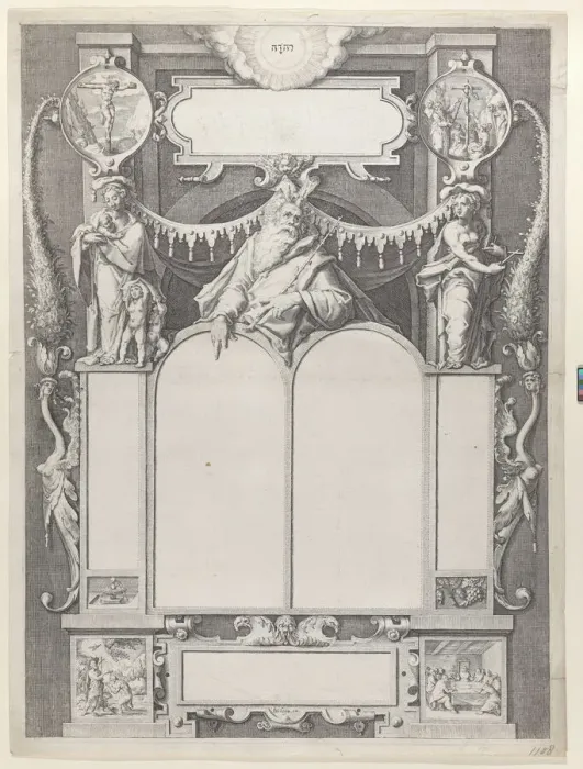 Framed Print : Moses with the Tables of the Law. Creator: Workshop of Jacques de Gheyn II Framed Print : Moses with the Tables of the Law. Creator: Workshop of Jacques de Gheyn II