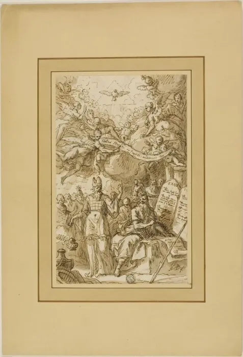 Framed Print : Moses and the Tables of Law, n. d. Creator: Sir James Thornhill Framed Print : Moses and the Tables of Law, n. d. Creator: Sir James Thornhill