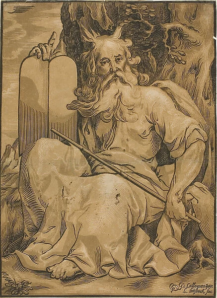 Moses with the Tables of the Law, n.d. Creator: Ludolph Busing