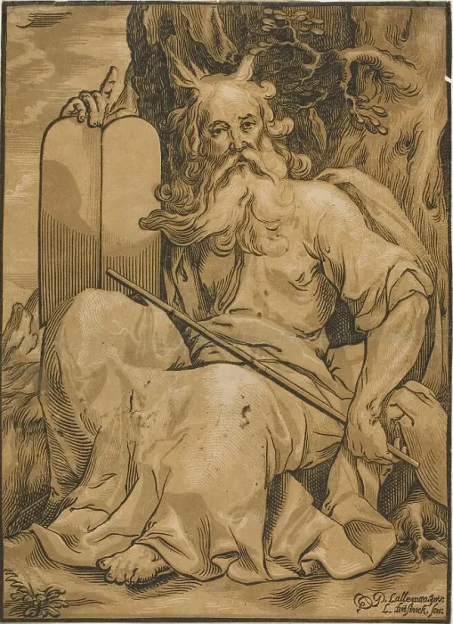 Framed Print : Moses with the Tables of the Law, n.d. Creator: Ludolph Busing Framed Print : Moses with the Tables of the Law, n.d. Creator: Ludolph Busing