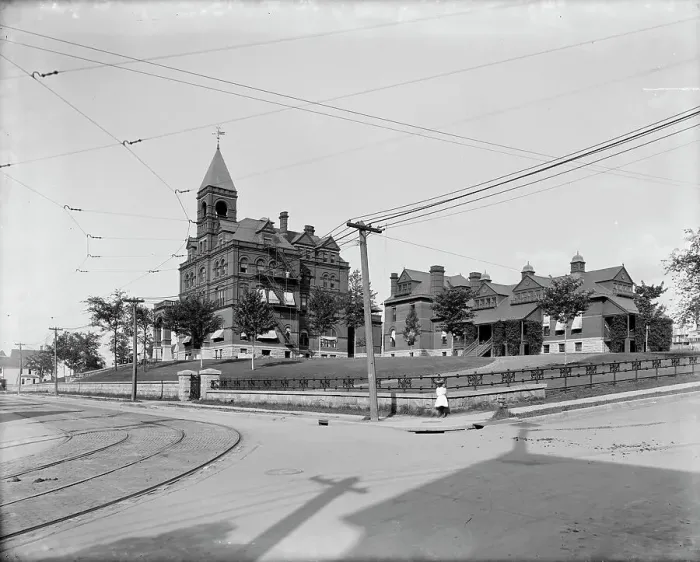 Framed Print : Moses Taylor Hospital, Scranton, Pa. between 1900 and 1906. Creator: Unknown Framed Print : Moses Taylor Hospital, Scranton, Pa. between 1900 and 1906. Creator: Unknown