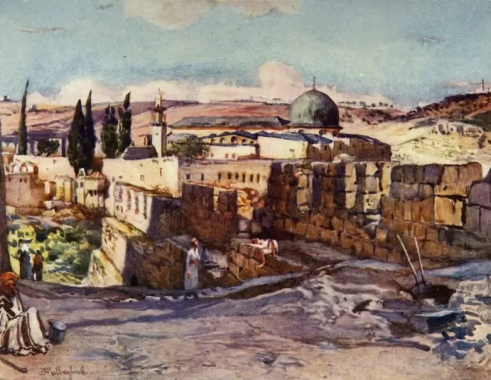 Framed Print : The Mosque of El Aksa from Inside the South Wall of Jerusalem, 1902. Creator: John Fulleylove Framed Print : The Mosque of El Aksa from Inside the South Wall of Jerusalem, 1902. Creator: John Fulleylove