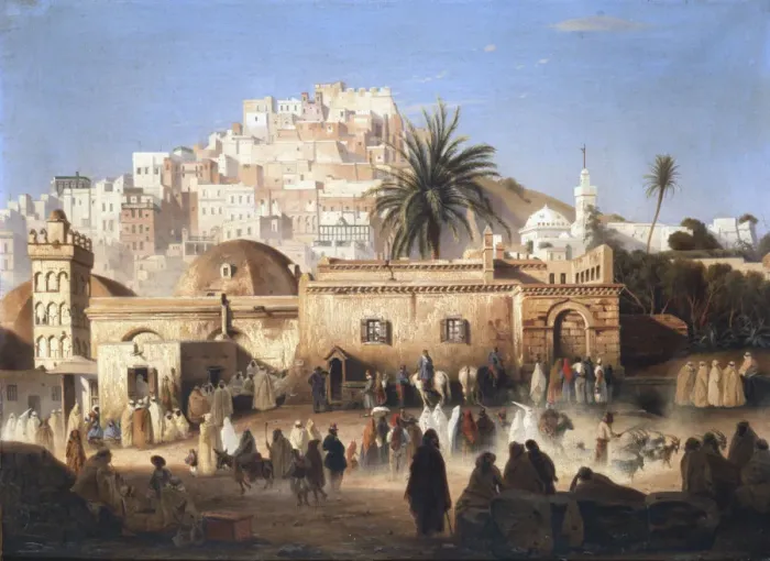 Framed Print : Mosque of El Mecolla, Algiers, c1821-1849. Artist: Antoine Victor Joinville