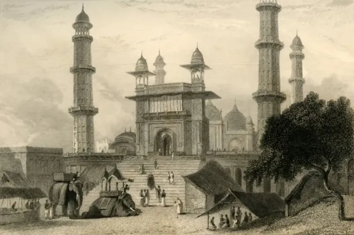 Framed Print : Mosque at Mathura, 1835. Creator: William Daniell Framed Print : Mosque at Mathura, 1835. Creator: William Daniell