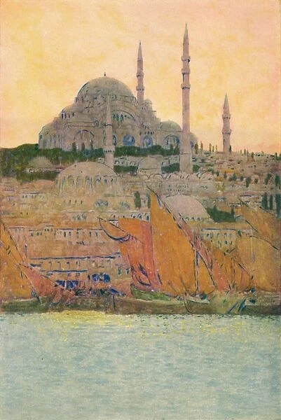 The Mosque of Suleiman at Constantinople, 1913. Artist: Jules Guerin