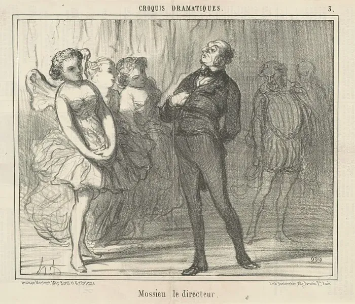 Framed Print : Mossieu la directeur, 19th century. Creator: Honore Daumier Framed Print : Mossieu la directeur, 19th century. Creator: Honore Daumier