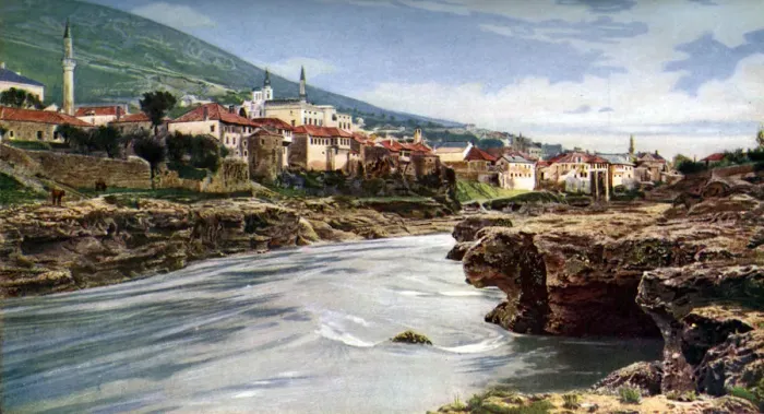 Framed Print : Mostar, Bosnia and Herzegovina, Yugoslavia, c1924. Artist: John Bushby Framed Print : Mostar, Bosnia and Herzegovina, Yugoslavia, c1924. Artist: John Bushby