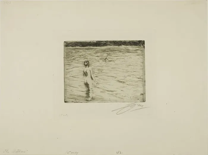 Framed Print : Mother Bathing, 1894. Creator: Anders Leonard Zorn Framed Print : Mother Bathing, 1894. Creator: Anders Leonard Zorn