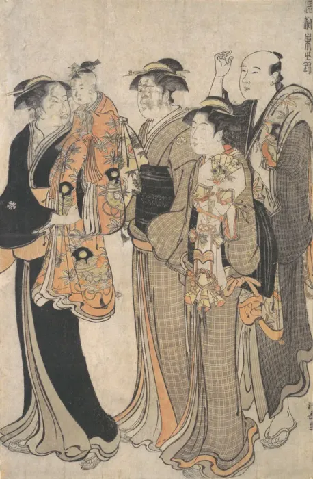 Framed Print : Mother Carrying Her Baby Girl to the Miya Mairi, ca. 1784. Creator: Torii Kiyonaga Framed Print : Mother Carrying Her Baby Girl to the Miya Mairi, ca. 1784. Creator: Torii Kiyonaga