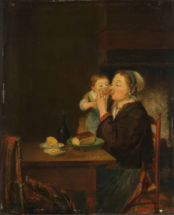 Framed Print : A Mother and her Child, 1794. Creator: Louis Bernard Coclers Framed Print : A Mother and her Child, 1794. Creator: Louis Bernard Coclers