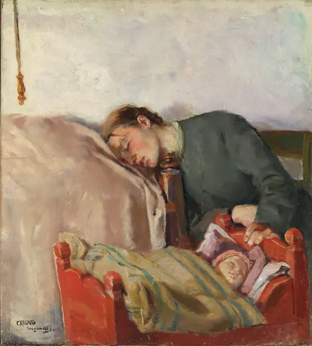 Framed Print : Mother and Child, 1883. Creator: Christian Krohg Framed Print : Mother and Child, 1883. Creator: Christian Krohg