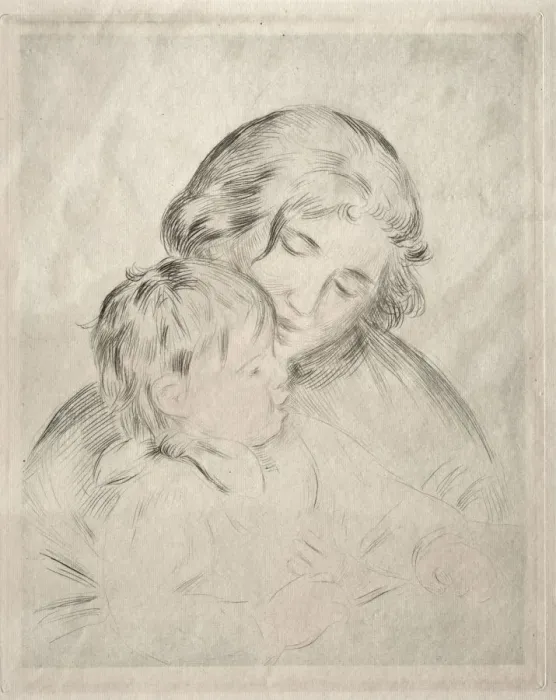 Framed Print : Mother and Child, 1896. Creator: Pierre-Auguste Renoir (French, 1841-1919) Framed Print : Mother and Child, 1896. Creator: Pierre-Auguste Renoir (French, 1841-1919)