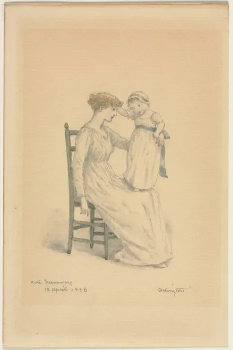 Framed Print : Mother and Child, 1898. Creator: Kate Greenaway (British, 1846-1901) Framed Print : Mother and Child, 1898. Creator: Kate Greenaway (British, 1846-1901)