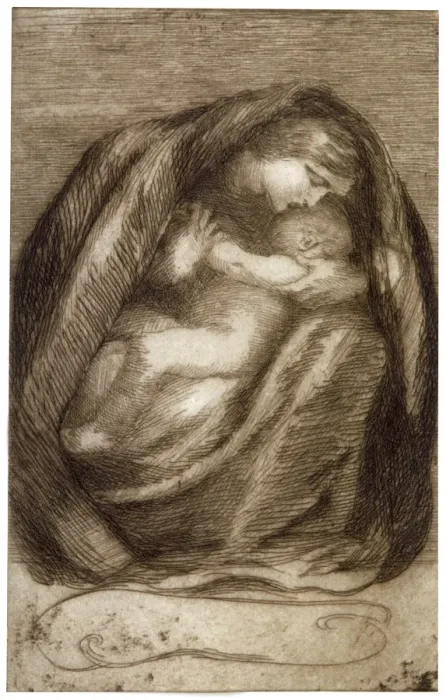 Framed Print : Mother and Child, 1911. Artist: Anna Lea Merritt Framed Print : Mother and Child, 1911. Artist: Anna Lea Merritt
