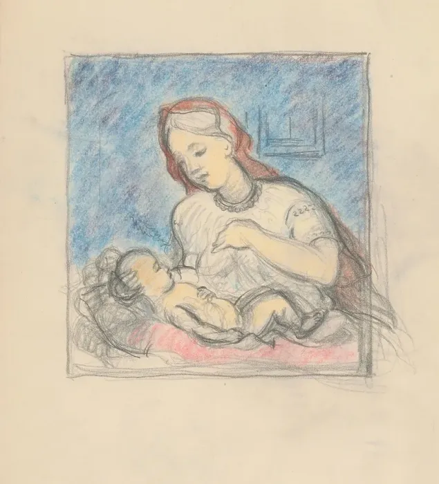 Framed Print : Mother with child, around 1935. Creator: Stefan Polkorab Framed Print : Mother with child, around 1935. Creator: Stefan Polkorab